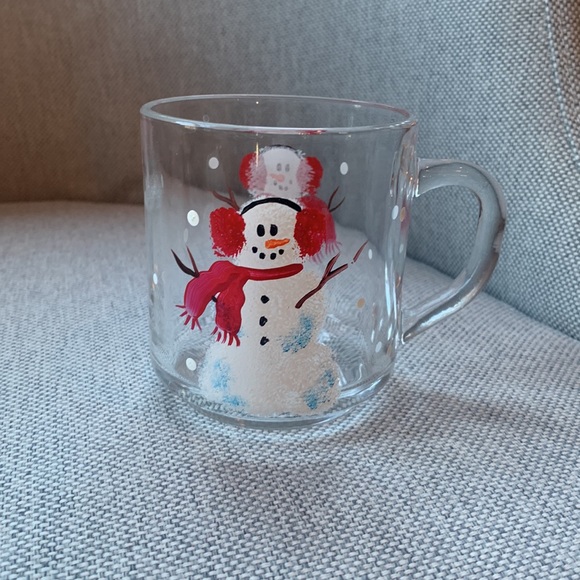 Luminarc 4 Christmas Snowman Cups/Mugs - Picture 4 of 10